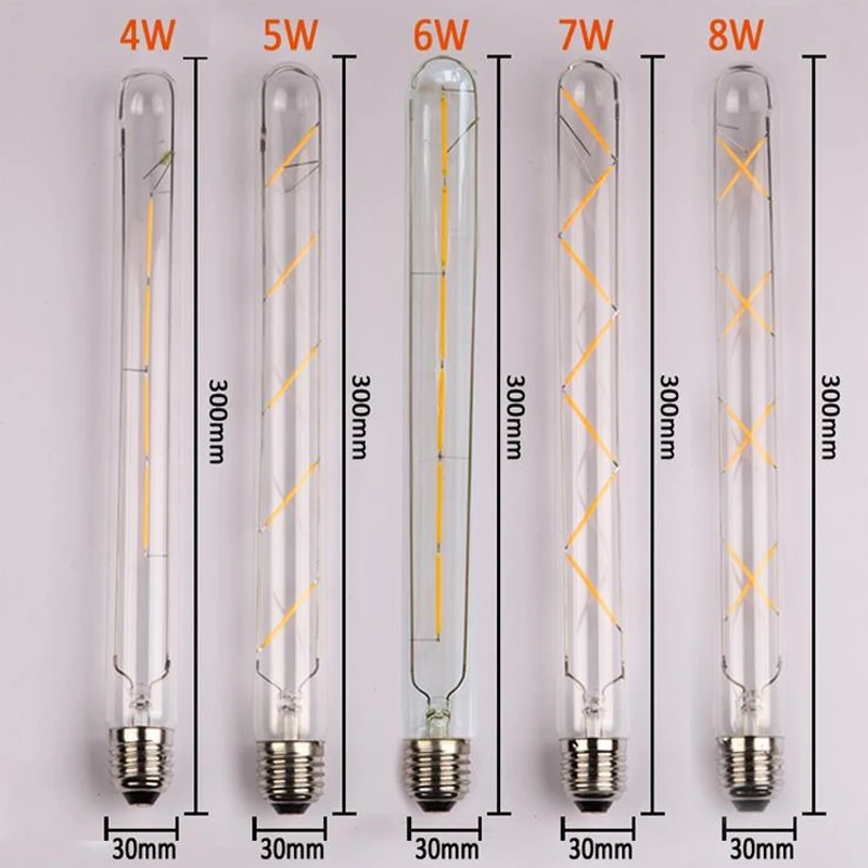 Винтаж Эдисон светодиодный лампы T185/T225/T300 2/3/4/5/6/7/8W 110-130V или 220-240V E27 Вольфрам нити трубки лампы