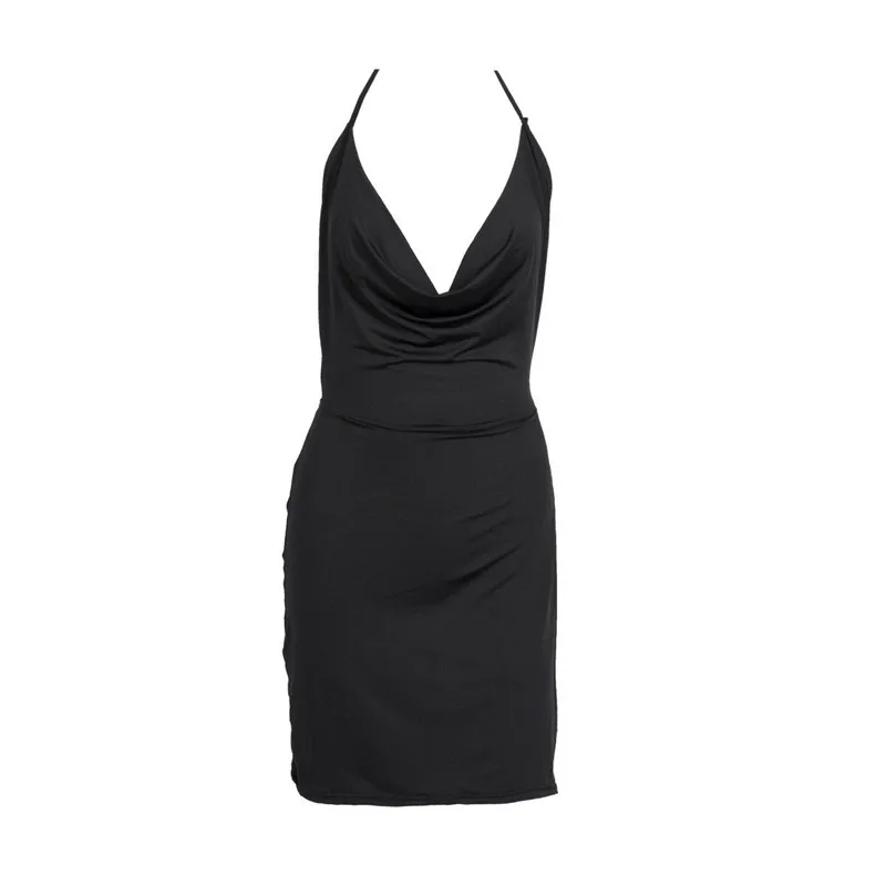 

New Sexy Women Summer Casual Sleeveless Evening Party High Waist Backless Short Mini Dress Fashion Deep V Club Dress