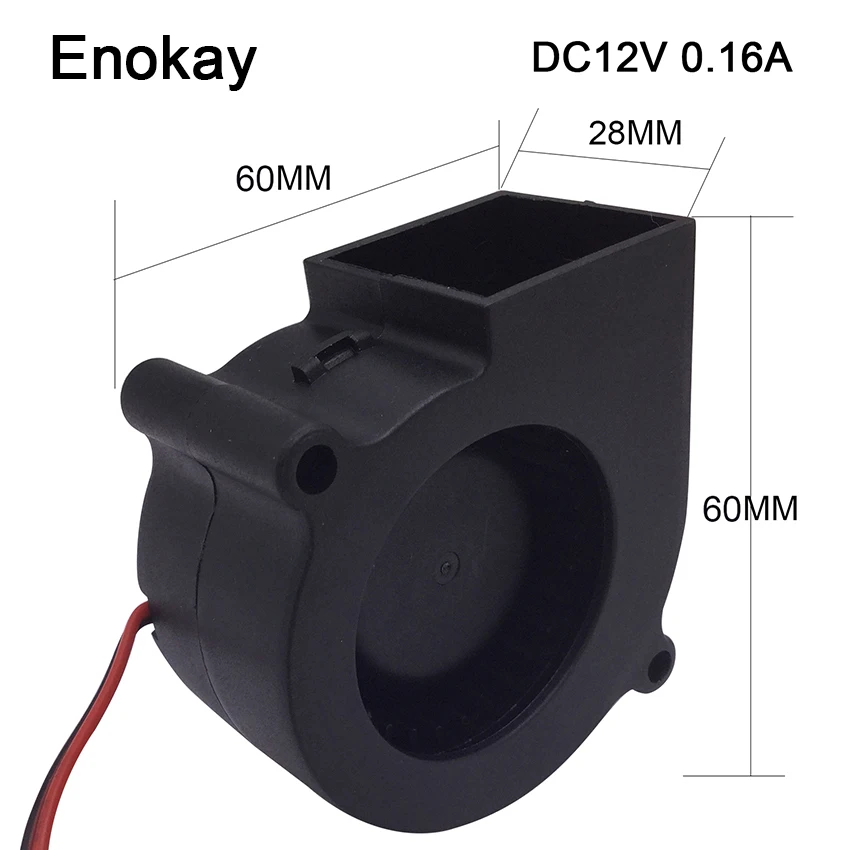 Enokay DC 12V 24V 2Pin 6028 60mm 60x28mm Cooler Cooling Centrifugal Blower Exhaust Fan 2