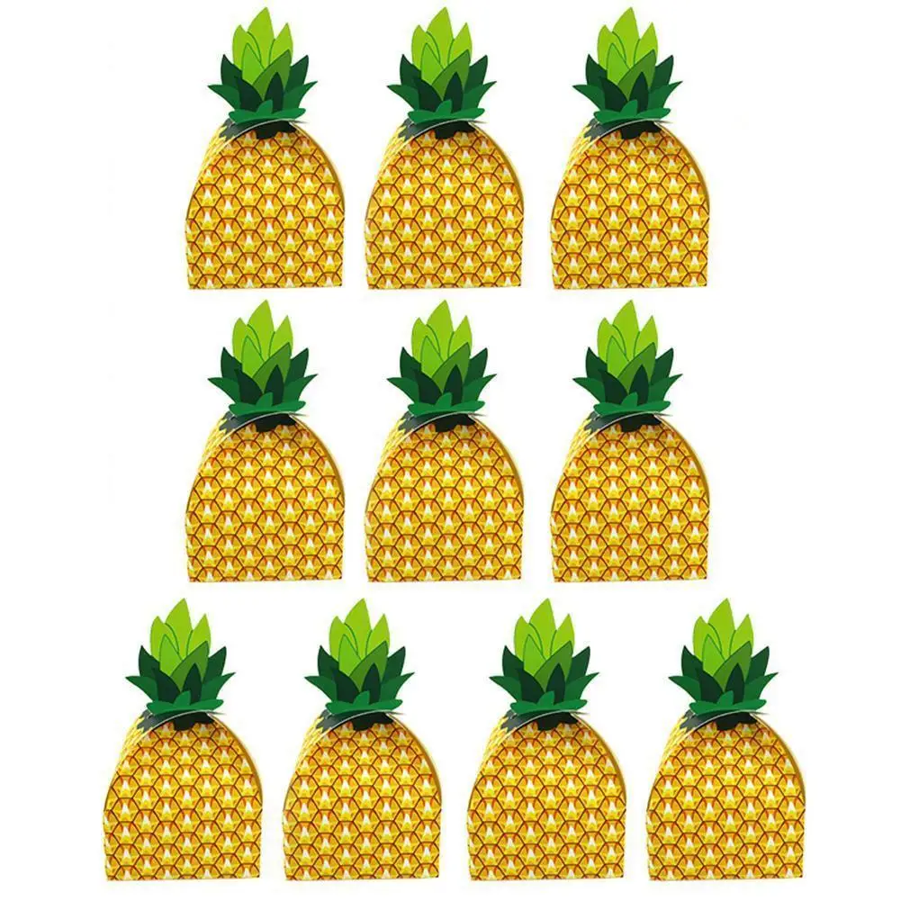 

Fashion 10Pcs Candy Pineapple Paper Box Gift Bag Holiday Wedding Party Beach Table Decor