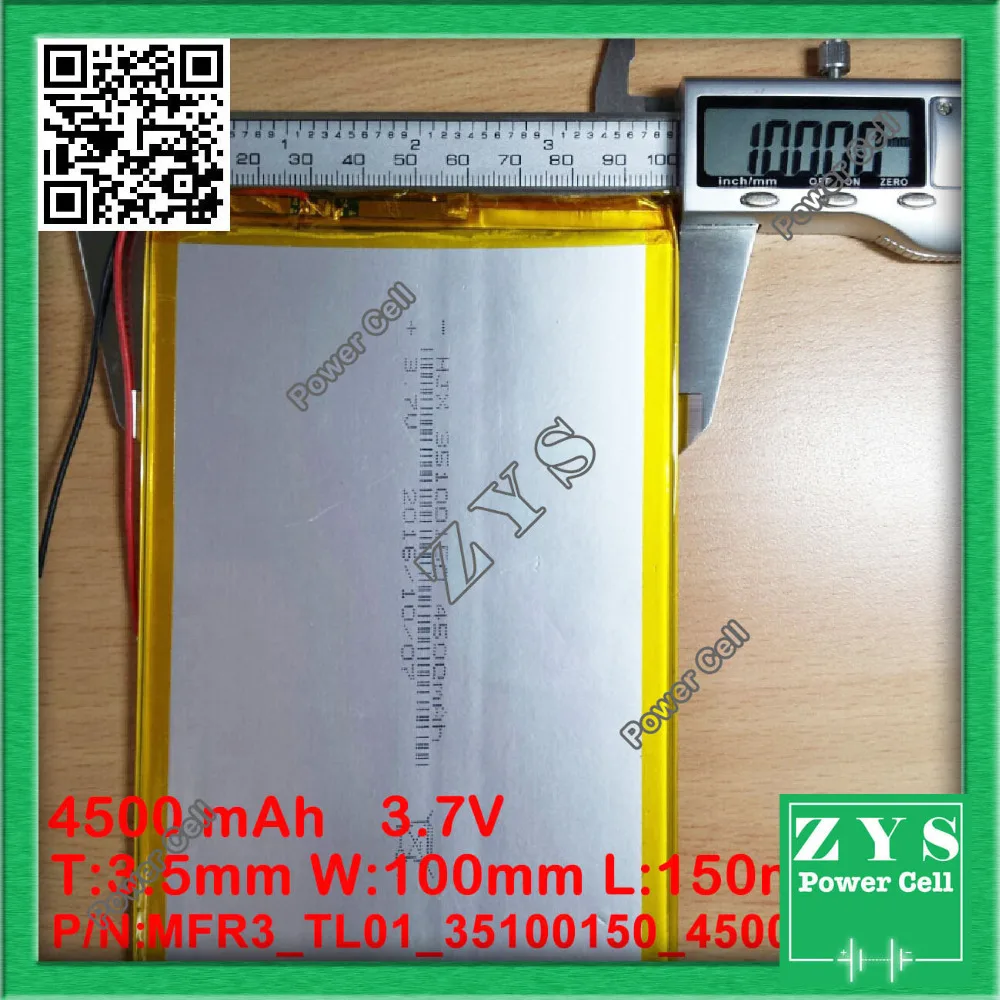 35100150 3.7V 4500mah Lithium polymer Battery with Protection Board For