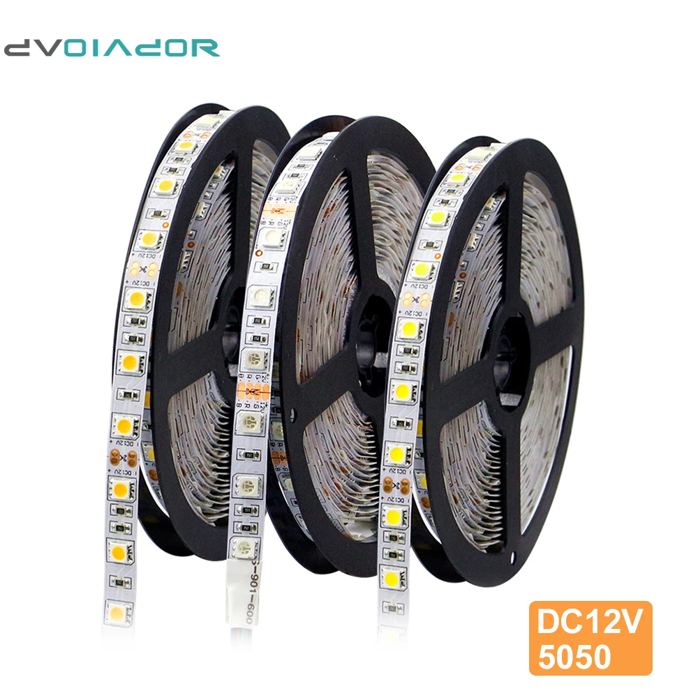 5 м, 5050 DC12V RGB Светодиодная лента [DVOLADOR] 5050 Гибкая полоса 60 Светодиодный s/M, декоративный светильник для помещений-яркий, только 5050 Светодиодная лента светильник ing