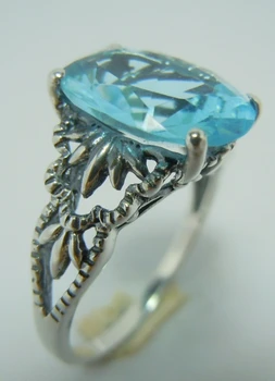 

Beautifully carved hollow out pattern 9.1 CT navy Gem national wind The ancient silver ring classical atmosphere