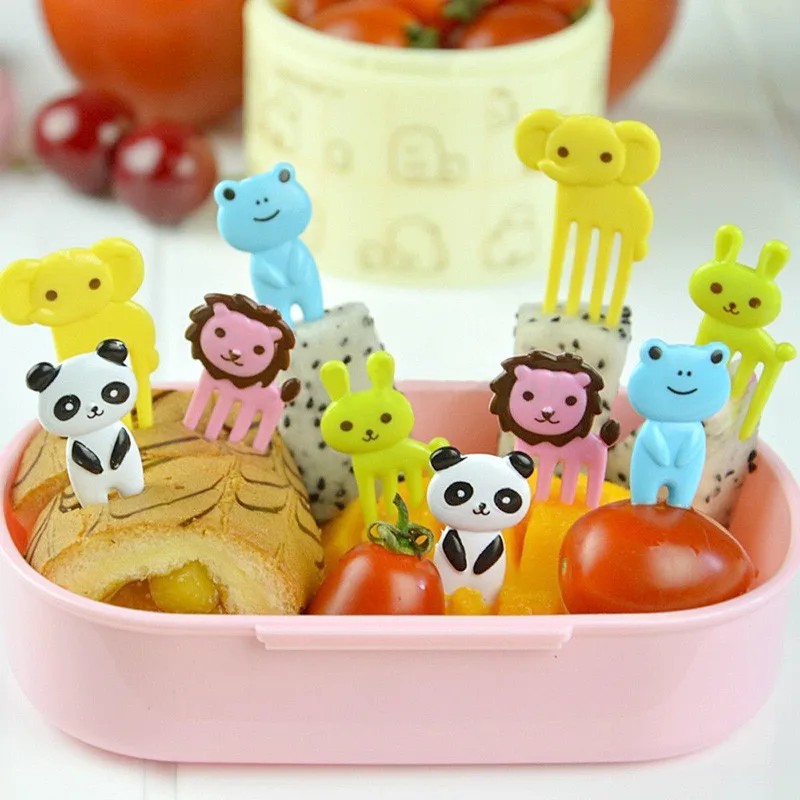 10 шт. для Bento Kawaii животных еда Шпажки для фруктов вилки ланч бокс аксессуар декора инструмент для кемпинга пикника кухни