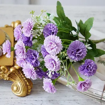 

Small lilac flowers bundle Artificial fake silk Flowers flores for Home party garden Decoration wreath 20 Heads