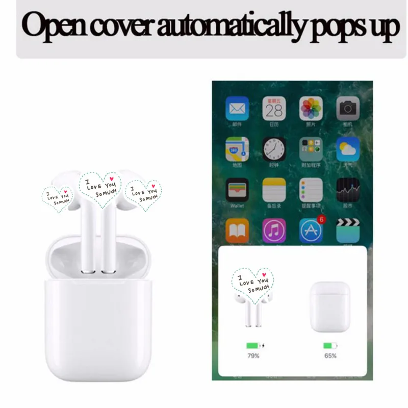 

W1 chip Verison Wireless Bluetooth Headphone 1:1 Size Earphone For iPhone Mac Watch with Animated popup