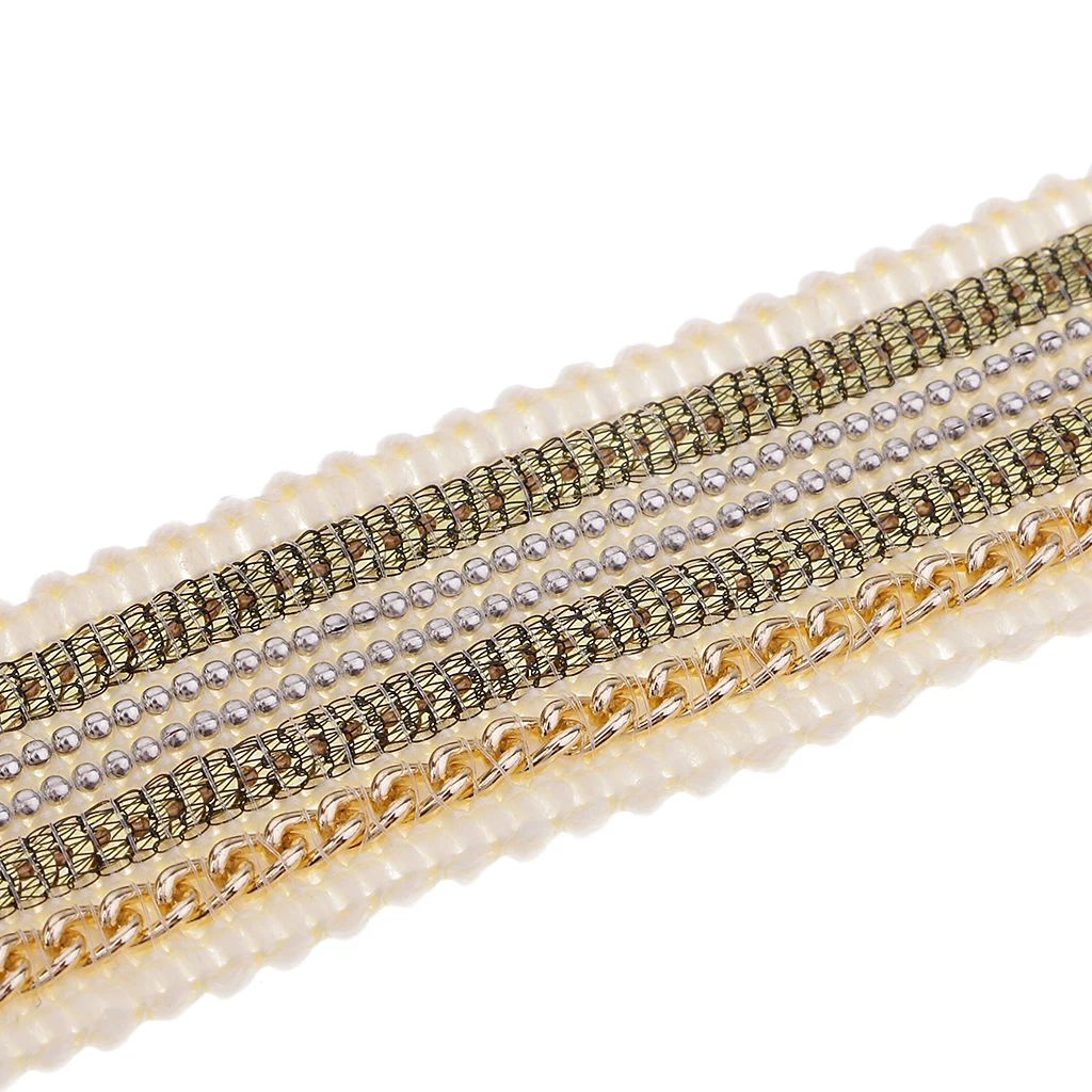 1 Yard 25mm Beaded Sequin Lace Trim Fabric Ribbon Embroidered Applique DIY Handcraft Sewing Headdress Wedding Costume Decoration