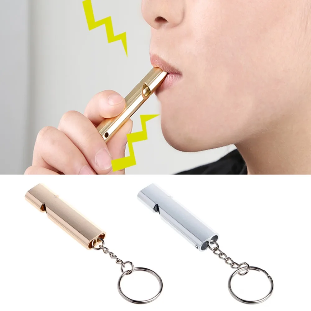 

Aluminium Alloy Survival lifesaving emergency SOS Whistle With Pocket Clip Two-channel whistle