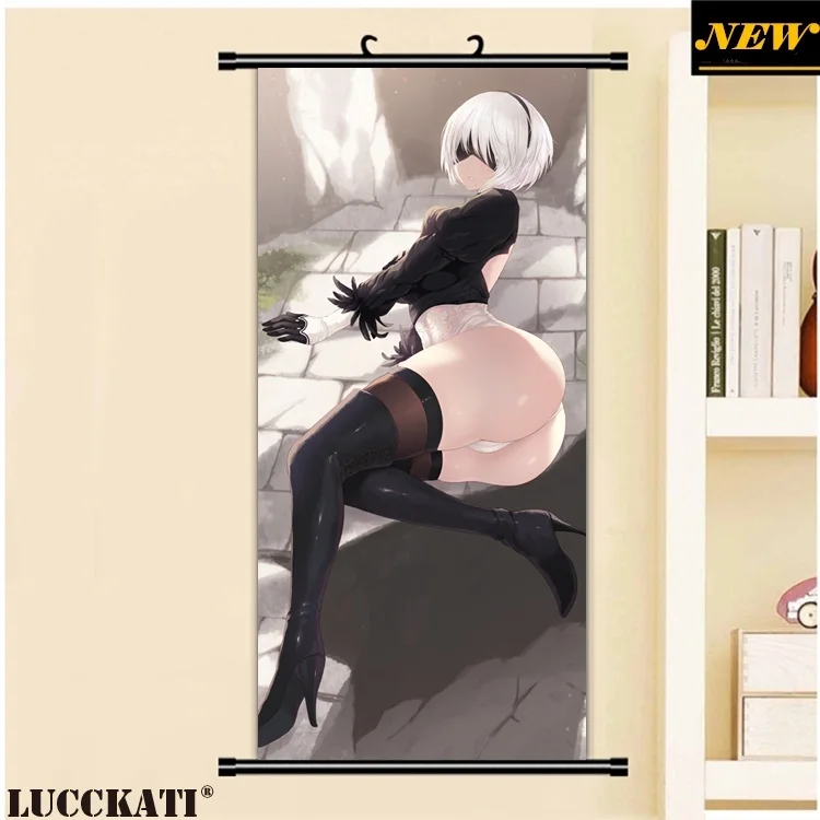 45X95 см NieR: Automata Nier Automata игра kaine A2 2B 9S sword pantsu Сексуальная набивка Мультфильм Аниме прокрутки холст картина плакат - Цвет: J