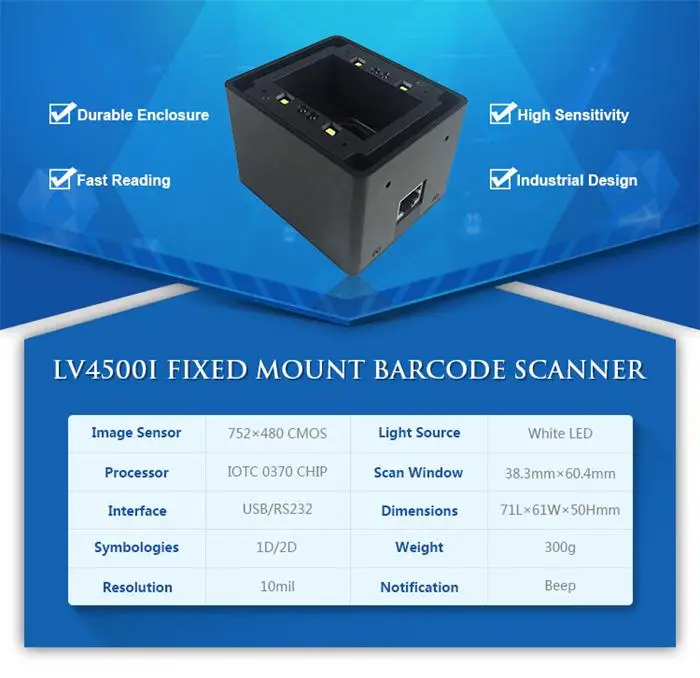 4500-20 Rakinda QR/PDF417 Code Scanner RS232 Symbol Barcode Android Scanner