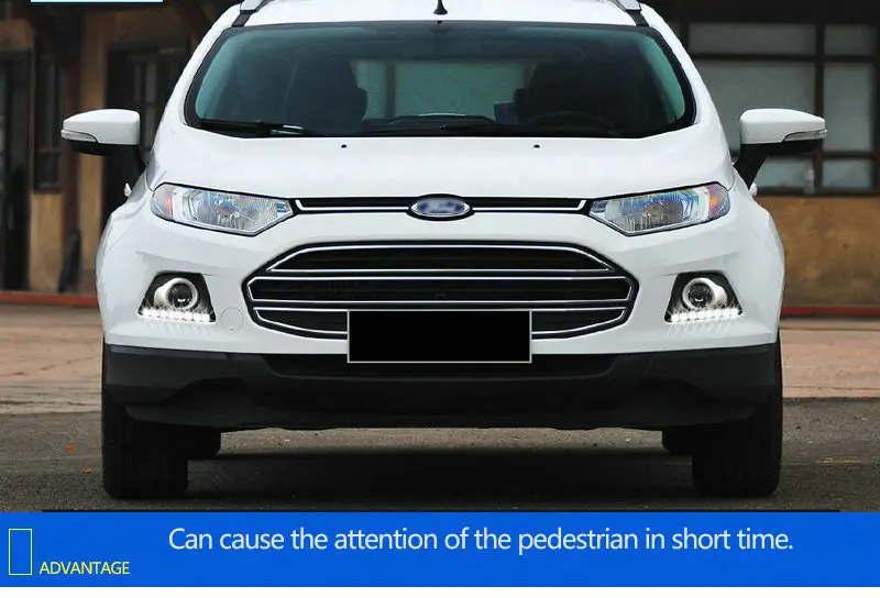 Автомобильный светодиодный светильник дневного света для Ford Ecosport 2013 Светодиодный дневной светильник DRL водонепроницаемый сигнальный моделирующий светильник