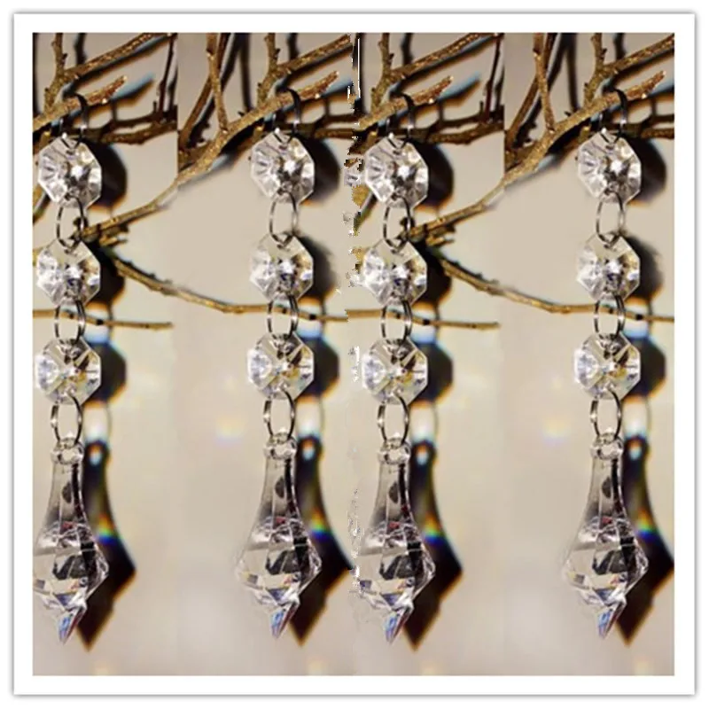 10pcs Clear Diamond Acrylic Crystal Beads Garland Chandelier Hanging Manzanita Centerpiece Tree Party Curtain Decoration | Дом и сад