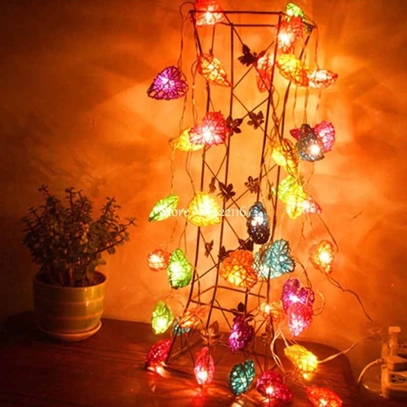 Таиланд Ручной Сепак Takraw Ротанга Сердце Света Строки Luminaria Luces Navidad Guirlande Гирлянды Рождественские Гирлянды
