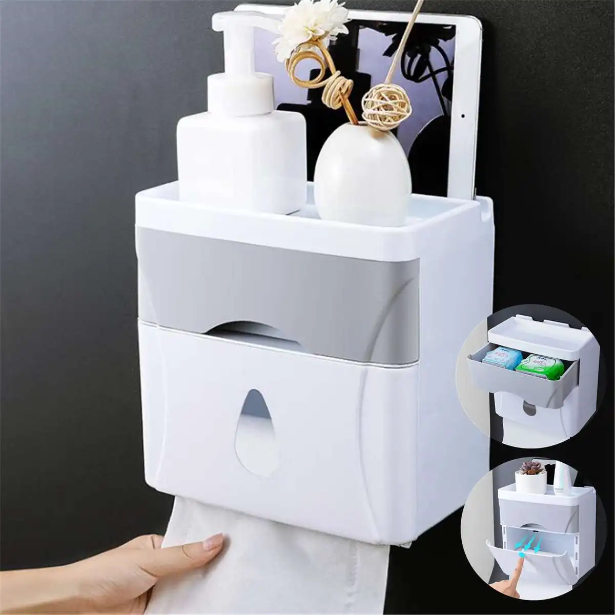 Дырокол-Бесплатные рулонные бумажные трубки многофункциональный держатель туалетной бумаги для ванной комнаты место мобильного телефона