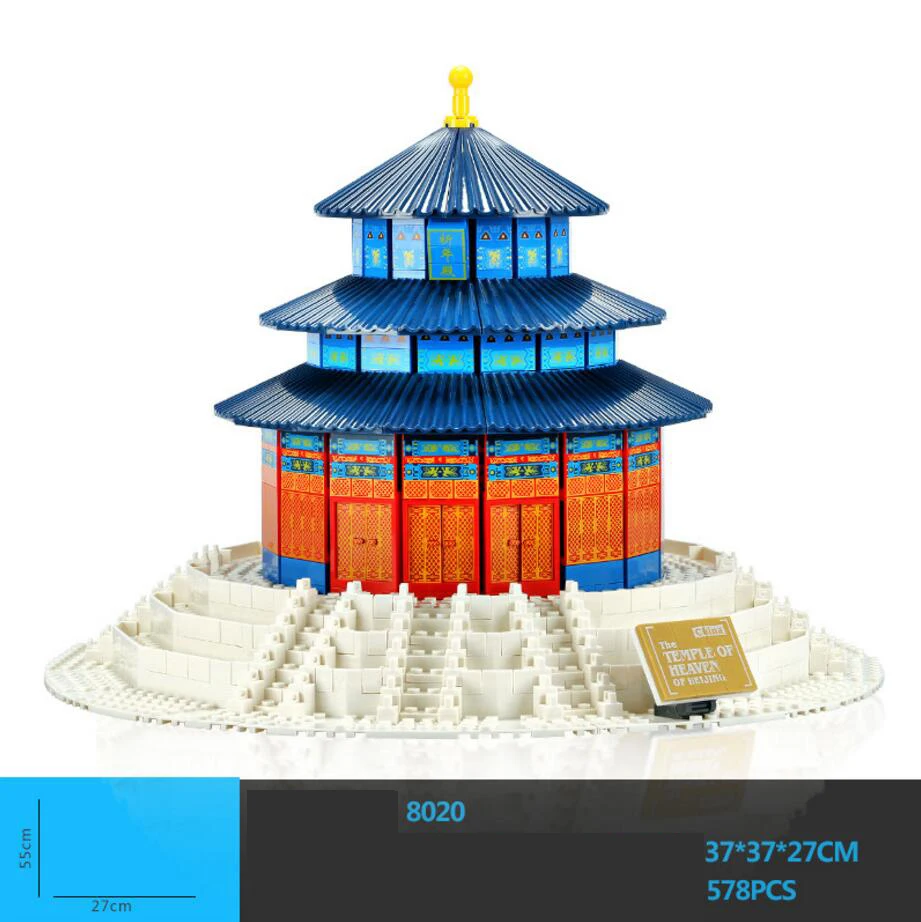 

2018 World Famous Architecture Perking The Temple of Heaven Beijing China Building Block Model Brick Educational Legoing Toys
