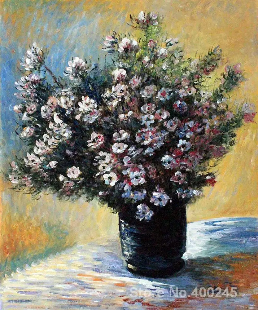 Manzara Resimleri Claude Monet Cicek Vazo Yatak Odasi Dekoru