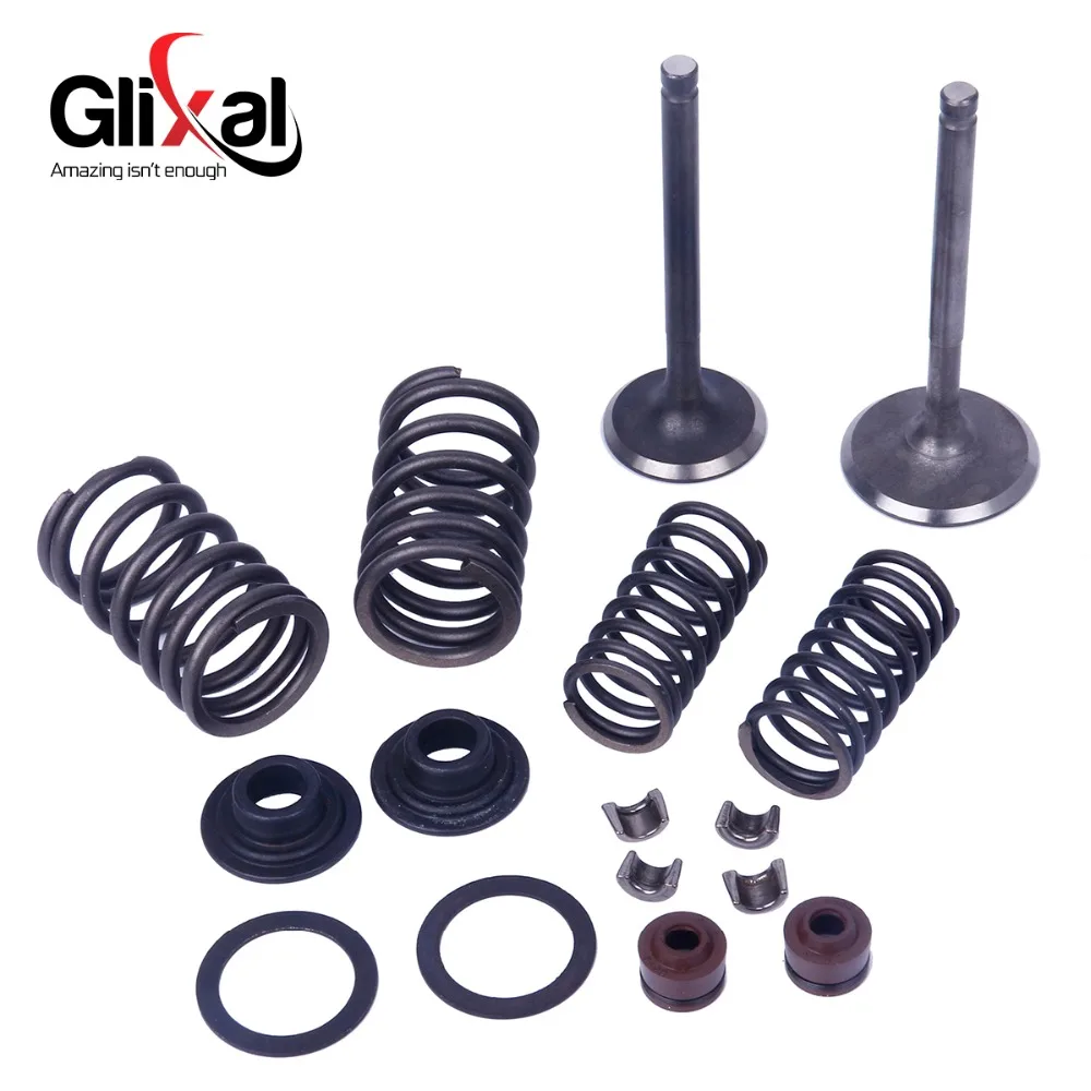 

Glixal 152QMI 125cc GY6 Engine INTAKE & EXHAUST Valves Set Valve kit with Valve Spring assembly Kit