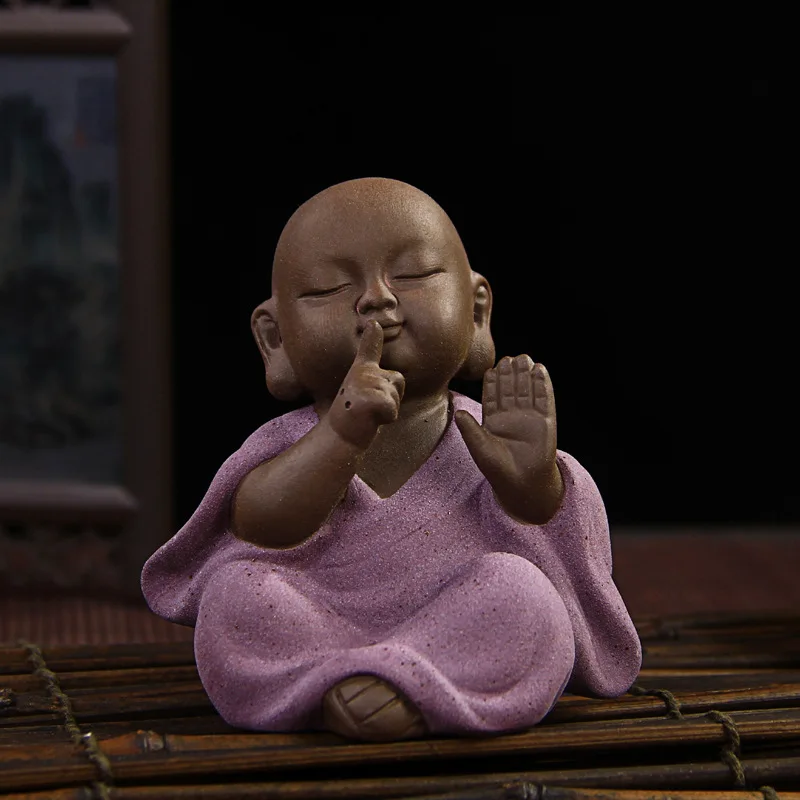 Керамика с фиолетовым песком керамика Будда чай домашнее украшение Zen monk Декор