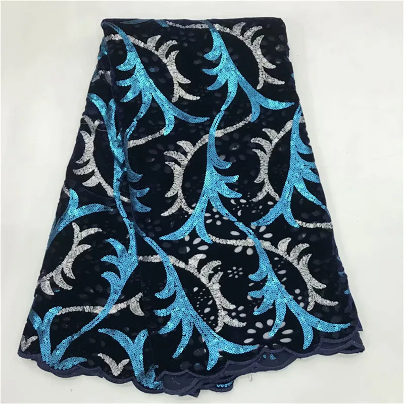 

Latest Nigerian Lace Fabric velvet Sequin Embroidery Organza Lace Fabric High Quality African French Lace Fabric For Wedding