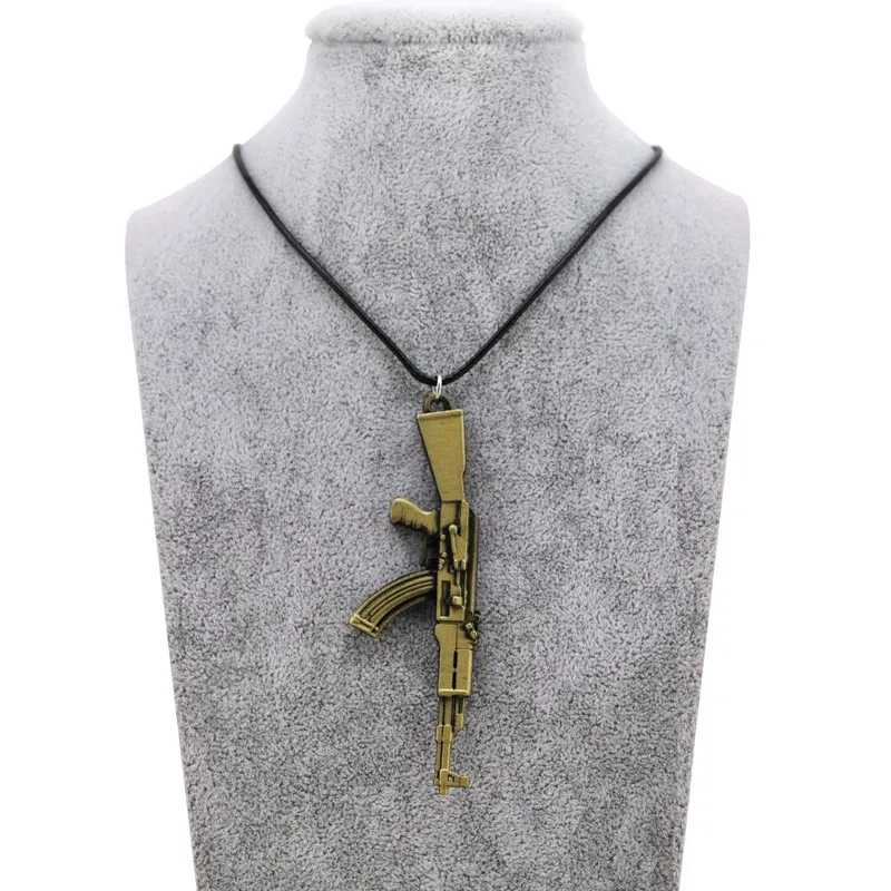 Original New Novelty Counter Strike AK47 Men's Gun Pendant Necklace