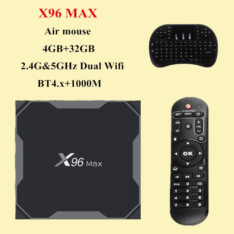 X96 Max Смарт ТВ приставка android 8,1 Amlogic S905X2 4 ядра, 4 Гб 64 Гб 2,4 г& Wi-Fi 5 ГГц Wi-Fi android 8 1 4K set top tv box X96Max мини коробка - Цвет: 4G32GB Air mouse