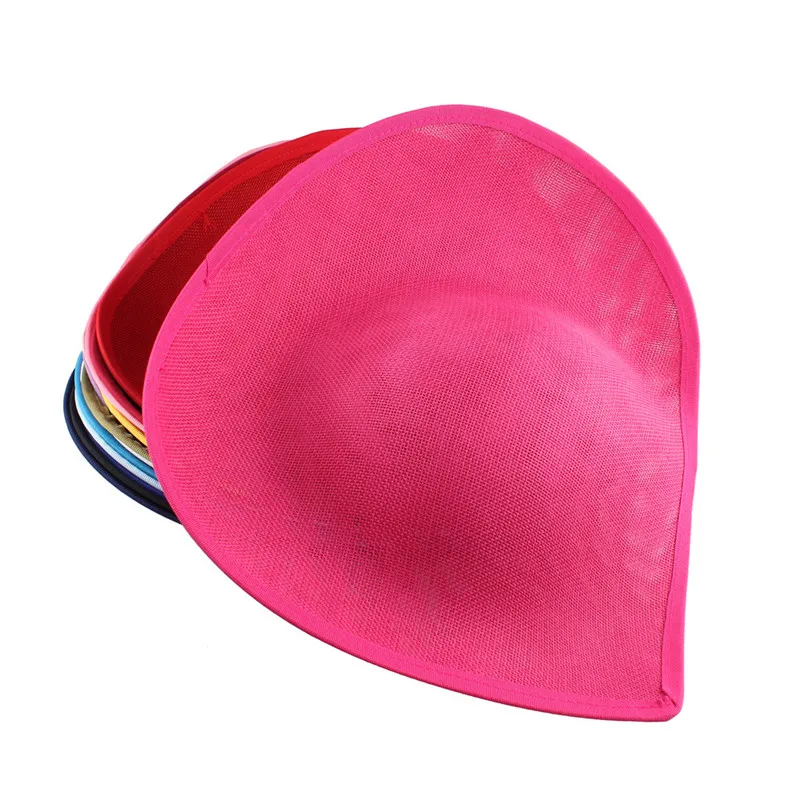 Новое поступление 30 см 3 цвета большой размер Дерби имитация Sinamay вуалетки база вечерние головные уборы DIY аксессуары для волос Коктейльные головные уборы - Цвет: Розово-красный