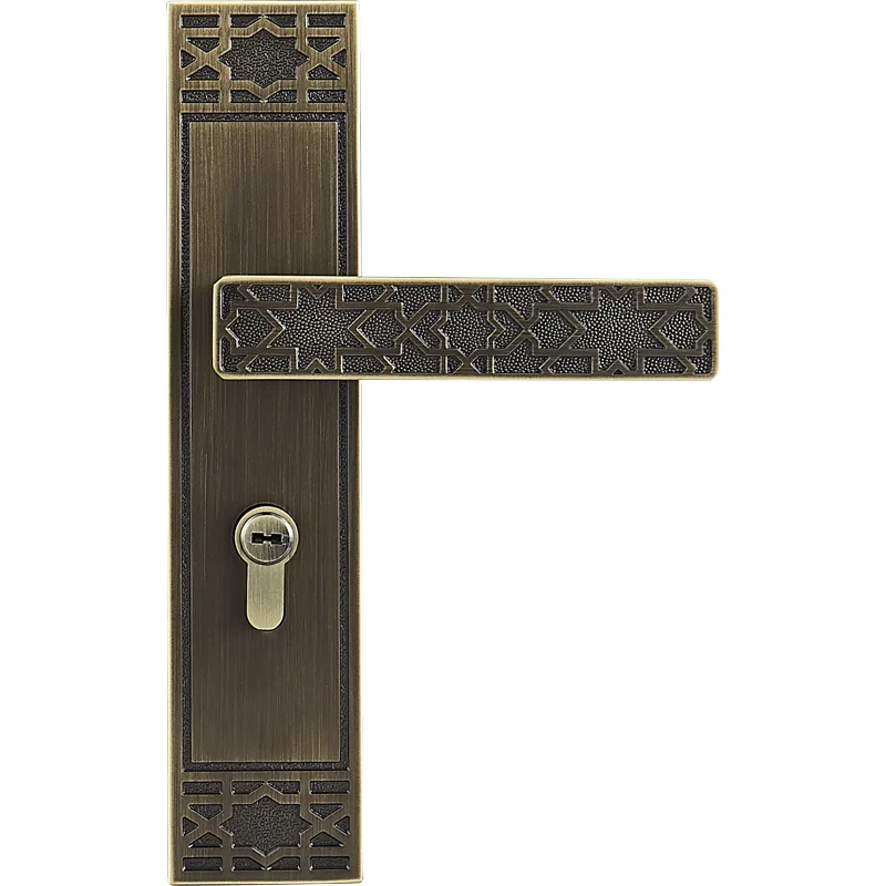  1Set European Solid Brass Door Lock with Keys Lock Classical Interior Doors Square Door Handle Uneq - 33047836672