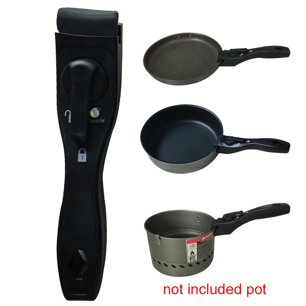 

Black Replacement Pot Handle Woks Clip Handle Frying Pan Stockpot Universal Detachable Anti-Scalding Removable Handle