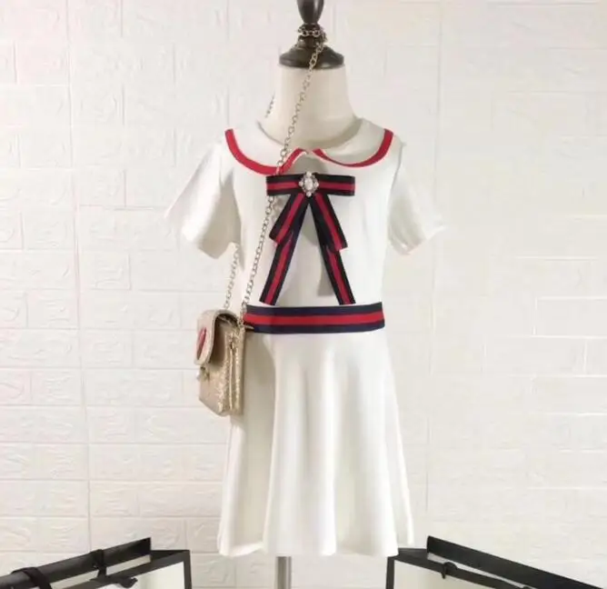 

girls summer dress 2019 new princess dress sweet girl cotton bow dresses fashion high-grade children dress cute kids clothing