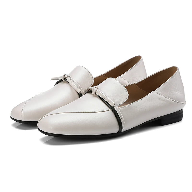 Noir Bout Plate Femme 2019 Chaussures Wetkiss Nouveau Femmes Liée brown Appartements Carré En Croix Semelle beige Printemps Mules Véritable Cuir 8qFqT6