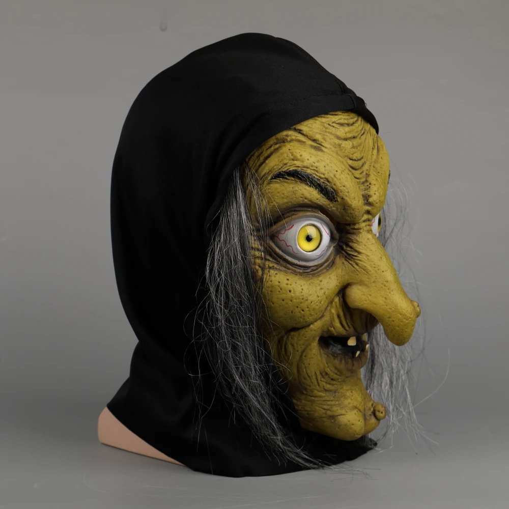 The Witch Mask Ghoul Scary Halloween Masks Latex Fancy Dress Demon Evil Witches Mask Party Prop (13)