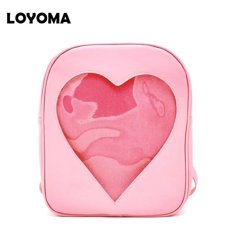 

2017 Summer Candy Transparent Love Heart Women Backpacks Fashion School Bagpack Beach Shoulder Bags For Teenager Girls Book Bag