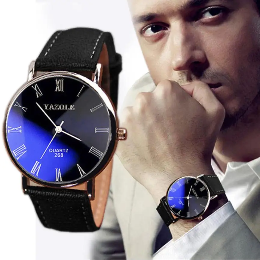 

New Fashion Luxury Brand Watch Men PU Leather Band Live Waterproof Quartz Watch Cheap Casual Sports Wristwatch 2018 Hot sale