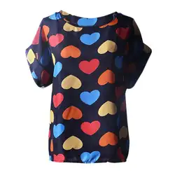 Kancoold новая футболка высокого качества шифон мода короткий рукав Повседневное футболка Цветочный принт тропический Футболка женская feb3