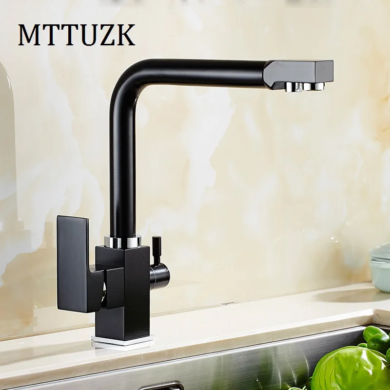 MTTUZK Square ORB water filter 3way kitchen faucet pure water kitchen