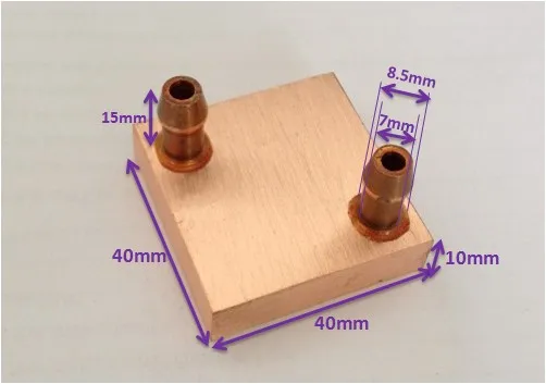 Медный блок водяного охлаждения 40*40 мм используется для процессора радиатор Inetl AMD блок водяного охлаждения жидкая вода охладитель радиатор ПК ноутбук