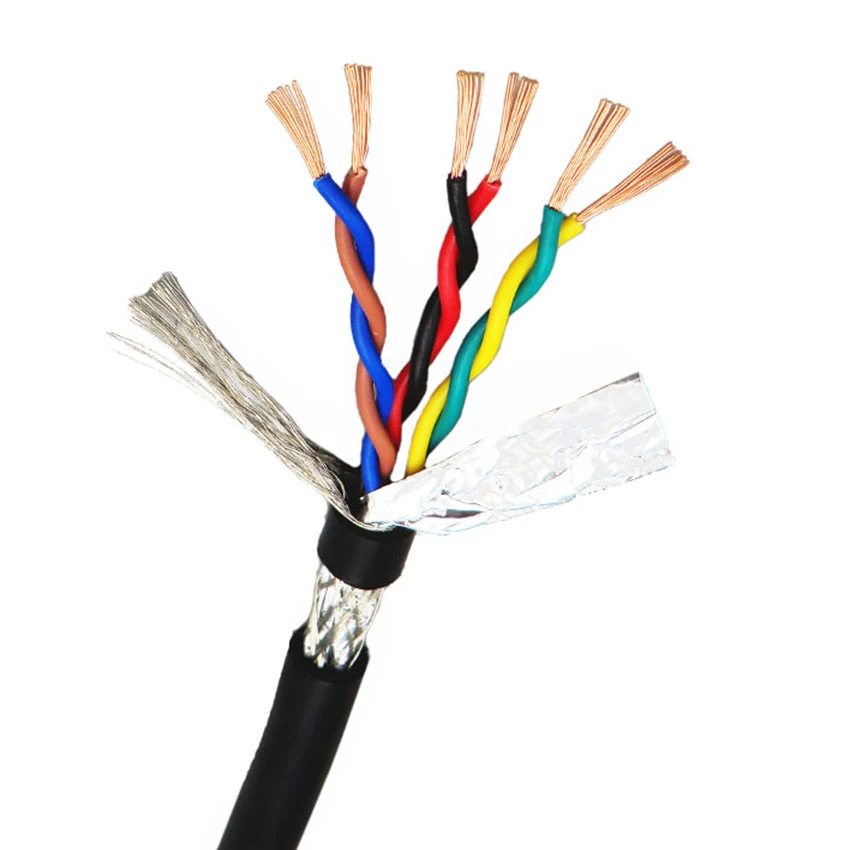 Cable de par trenzado blindado 0.3mm ²con cobre libre de oxígeno puro doble escudo 485 Cable de Control de señal RVVSP (22 23AWG)|Alambres y cables| - AliExpress