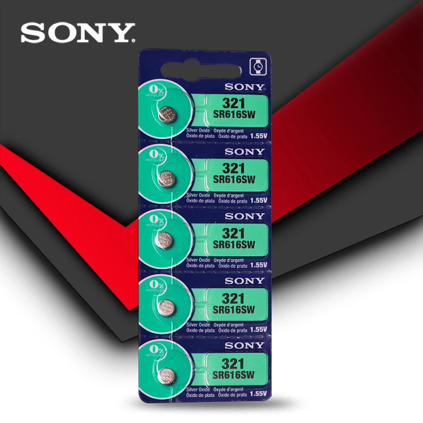 1 шт. sony 321 SR616SW 1,55 в оксид серебра часы батарея SR616SW 321 Кнопка монета ячейка Сделано в Японии