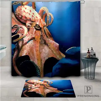 

Custom Octopus (1) Waterproof Shower Curtain Doormat Home Bath Bathroom Polyester Fabric Multi Sizes#2019-01-12-200