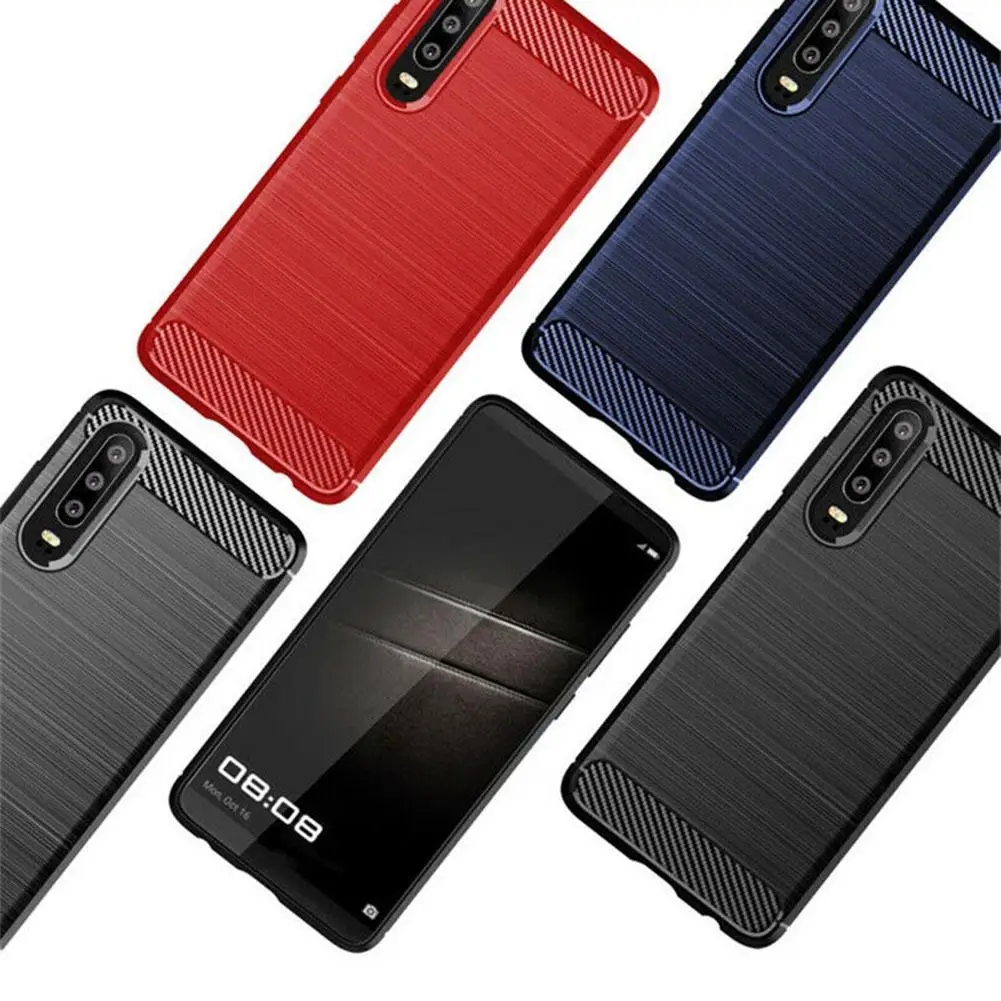 

New Arrival Shock Proof Flexible TPU Protective Case Carbon Fiber Cover for Huawei P30