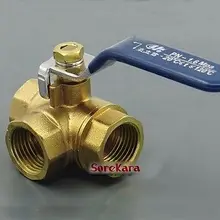 Латунный тройник t-порт шаровой клапан равный женский 1/" BSP резьба с рычажной ручкой