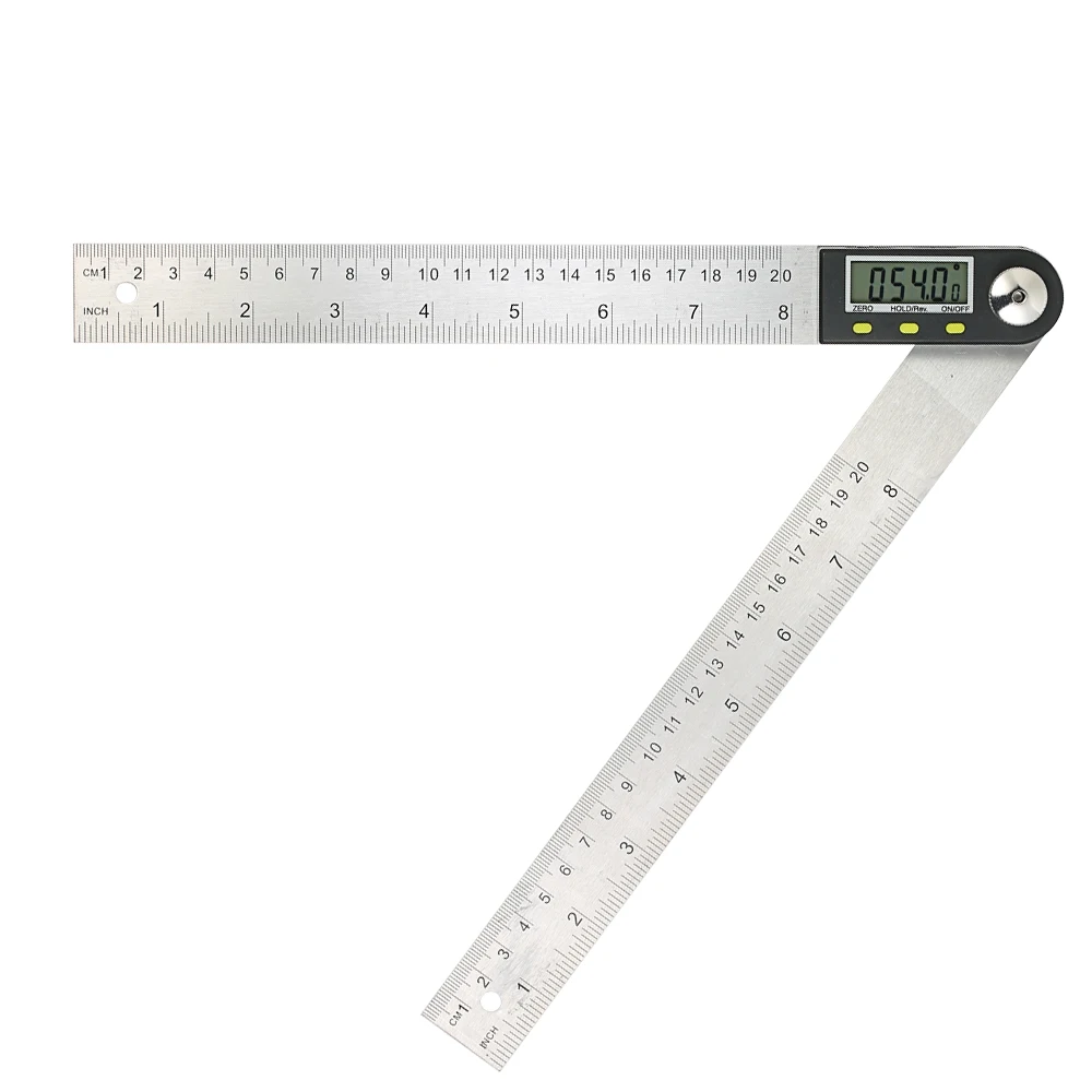 360 градусов 200 мм/8 дюймовая линейка угломер, Гониометр цифровой угломер измерительный инструмент Реверсивный чтение держать Функция
