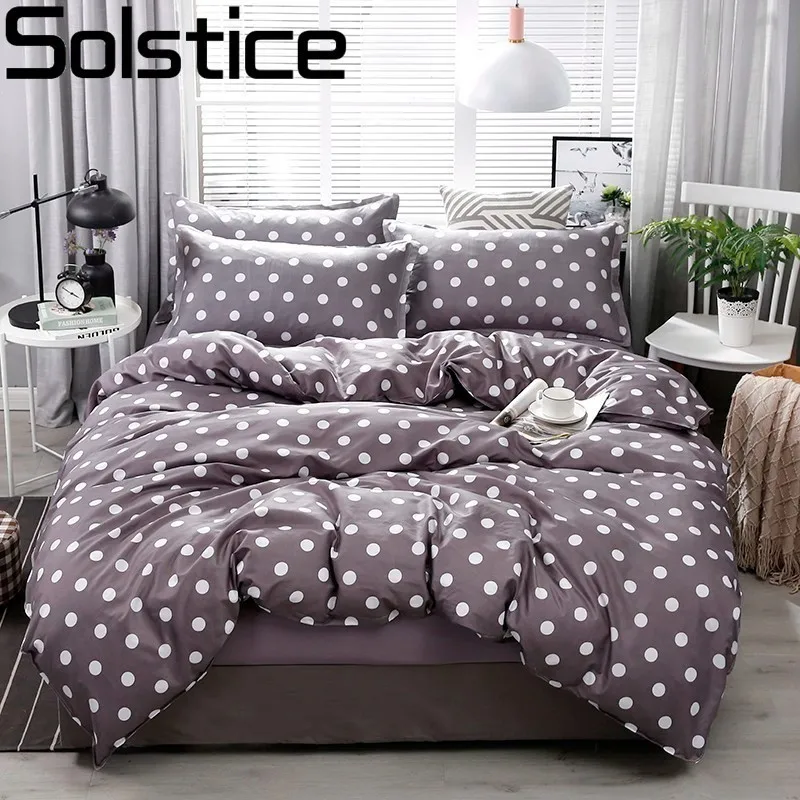 

Solstice Stylish Grey Dot Style Comforter Bedding Sets 3/4pcs Bedclothes Sets Bed Linings Duvet Cover Bed Sheet Pillowcases