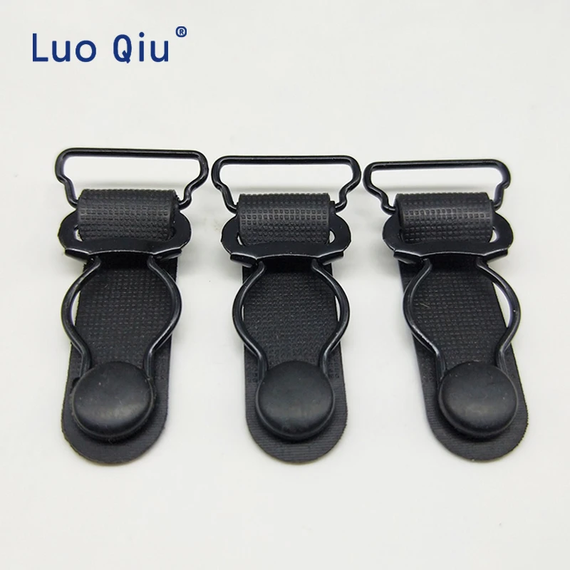 

Luo Qiu 10 pcs/lot 20MM Plastic Black Corset Leg Garter Belt Clip Hooks Suspender Ends Hosiery Stocking Grips suspender clips
