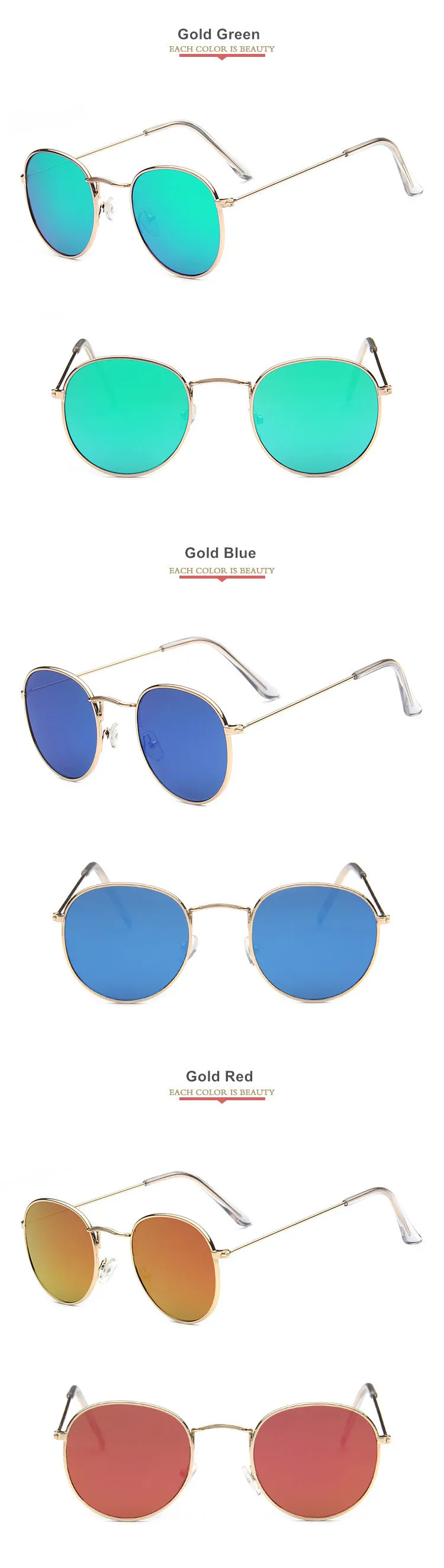 Mirror Round Sunglasses Men Women 9