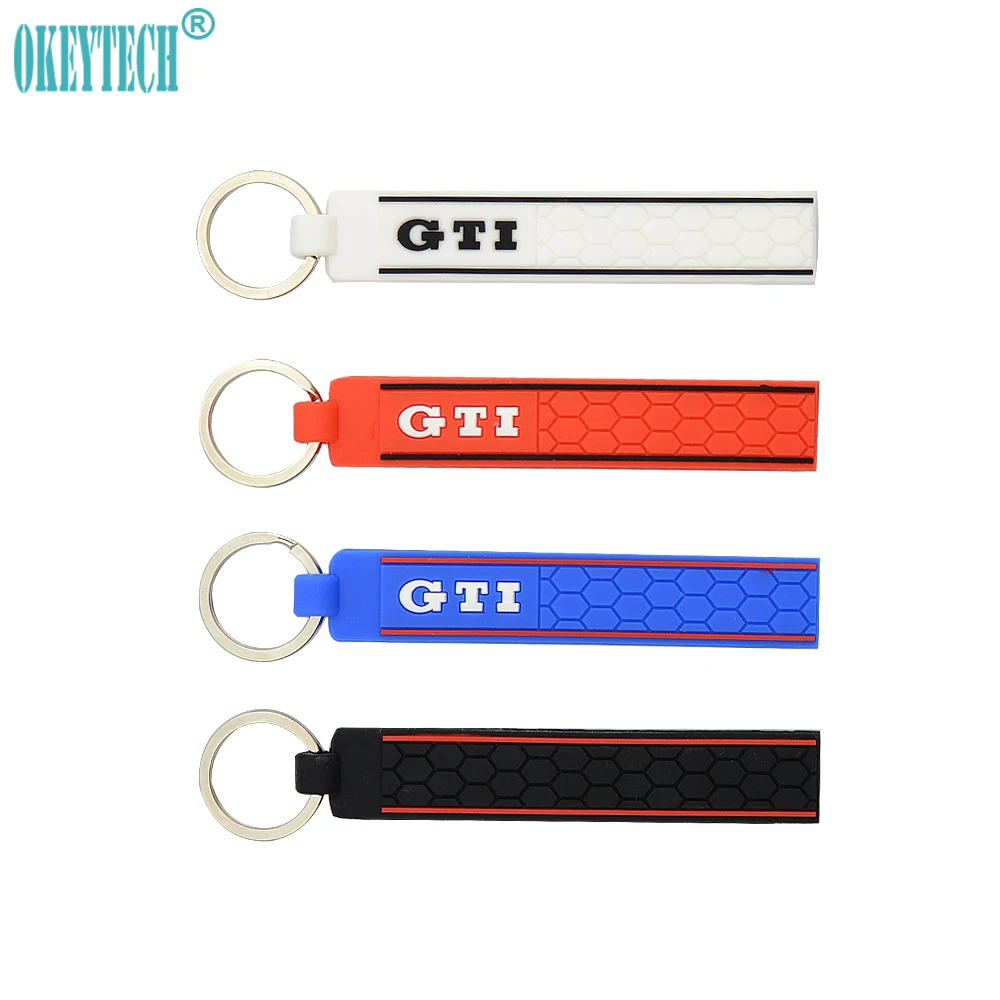 OkeyTech 1PC High Quality Soft Keychain Silicone GTI Key Ring Car