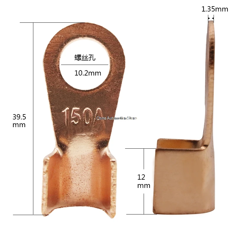 

10Pcs 150A Copper Battery Cable Connector Terminal Crimping 16-35mm2 Wire OT-150A