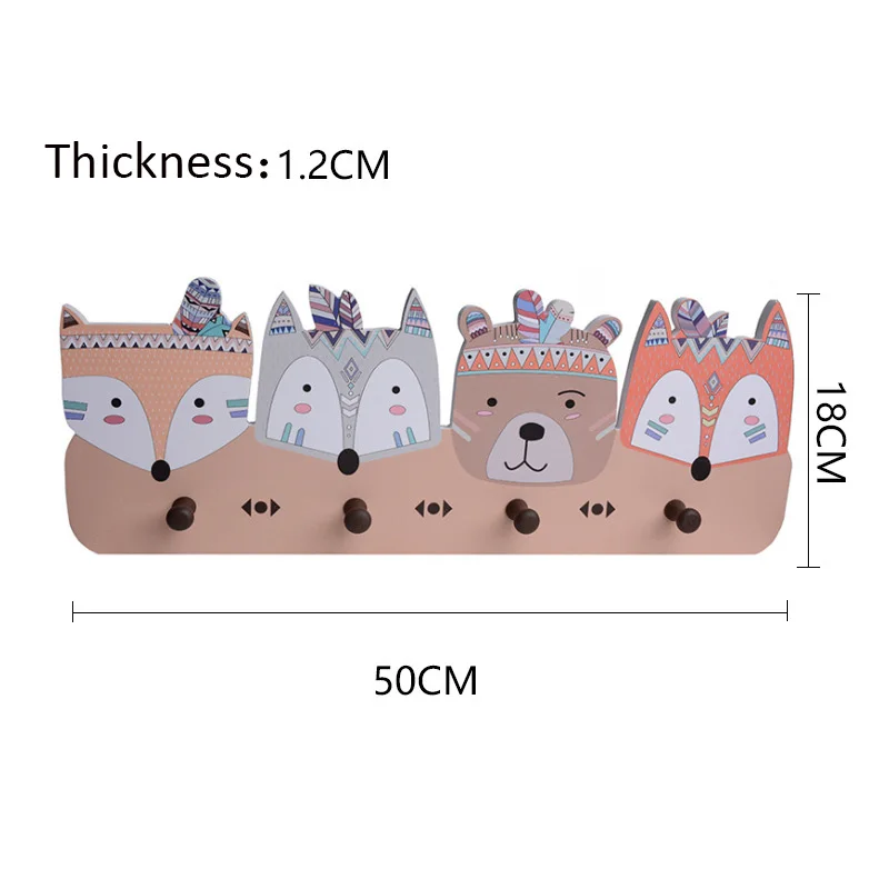 Ins Прекрасные деревянные, с животными из мультиков крючок, одежда, сумочка, вешалка под пальто, крюк, милые настенные подвесные аксессуары для детской комнаты - Цвет: A