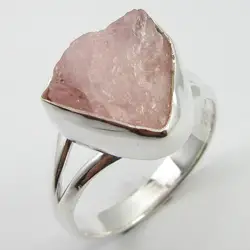 Чистое серебро Женская Модная бижутерия кольцо с камнем красно-коричневого цвета Sz 8,25 уникальный дизайн
