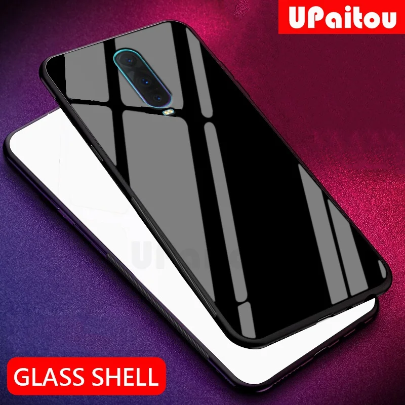 

UPaitou Luxury Tempered Glass Case for OPPO F11 R17 RX17 NEO R15 X Pro Realme 5 3 2 Pro X Lite Case Bumper Shockproof Case